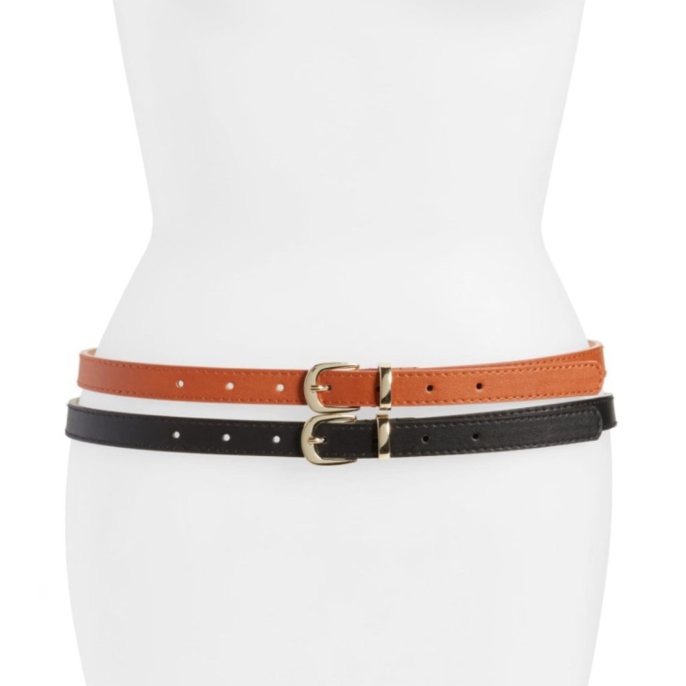 BP. Tan & Black Belts, Set of 2 | Black/Tan